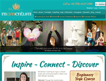 Tablet Screenshot of momentumcoachyoga.com.au